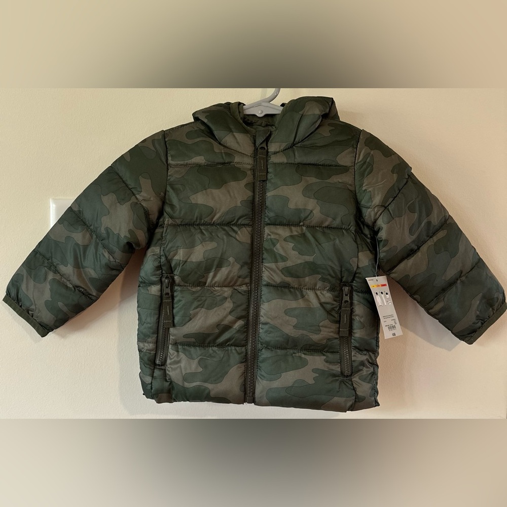 Okie Dokie Baby Boys Camo Packable Midweight Puffer Jacket NWT Size 18 months